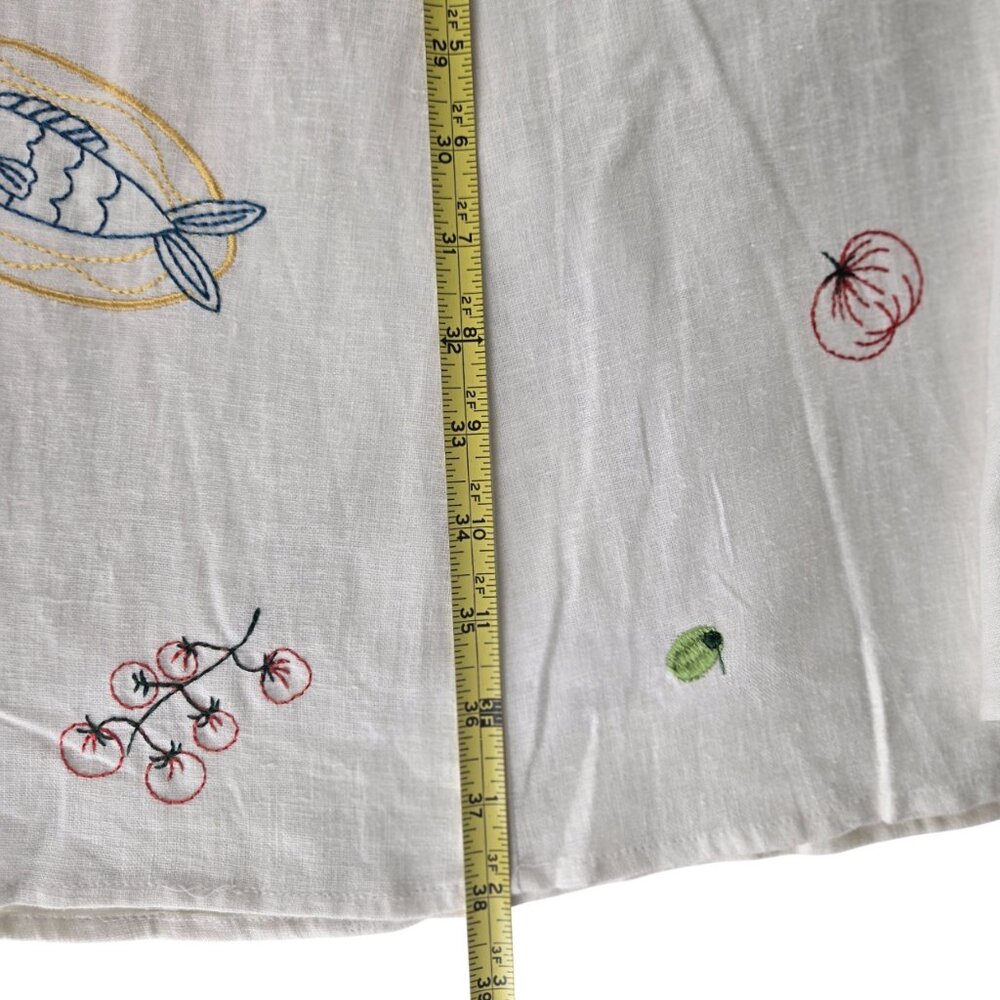 Caroline Constas Embroidered Off White Linen Blend Skirt 4 Maxi Length NEW - Picture 10 of 12